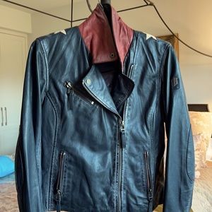 Patriotic Leather Biker Jacket